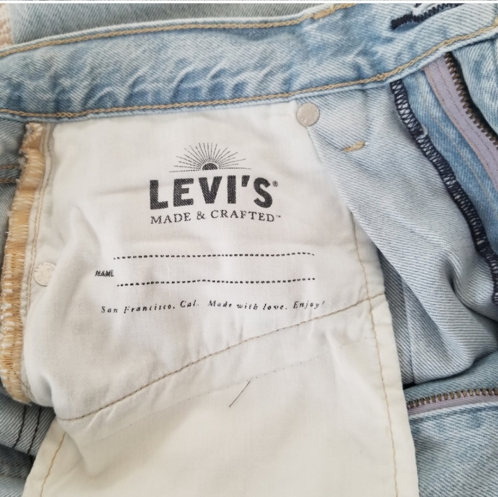 Levi's Made & Crafted Pleated High Rise Straight Leg Cropped Jeans Size … - Picture 5 of 7